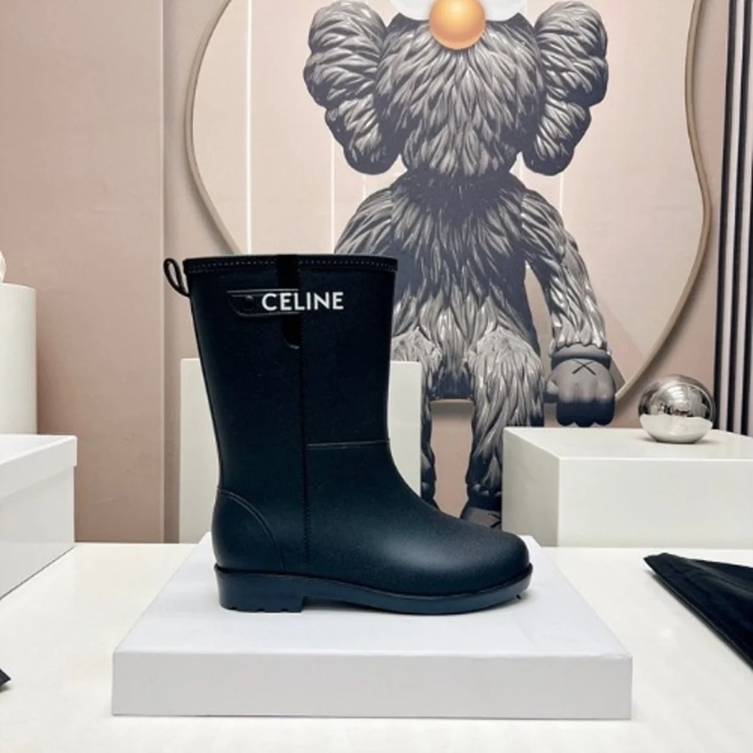 퐁 플랫 하프 레인부츠