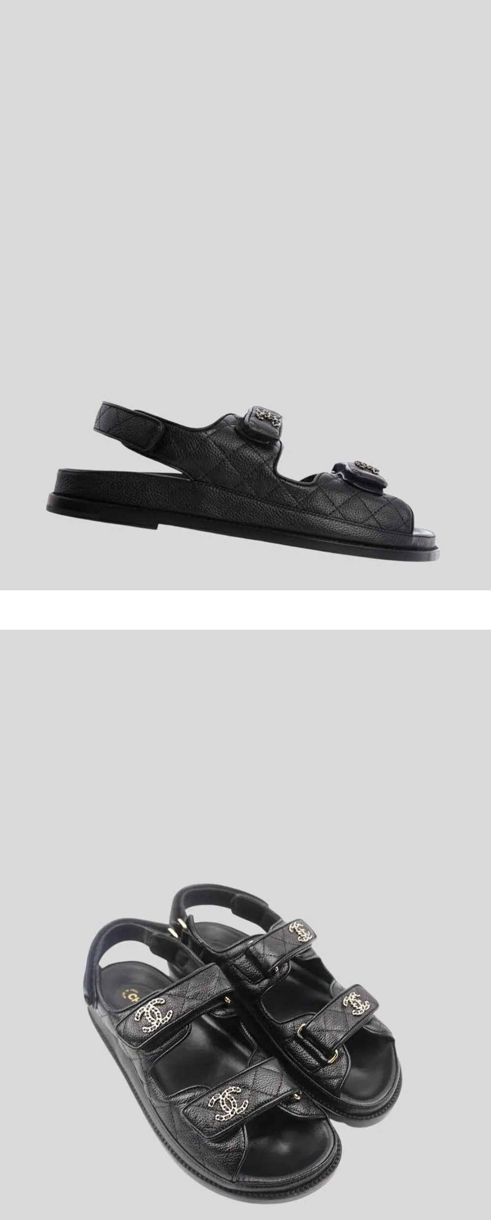 벨크로 레더 샌들 캐비어 상세