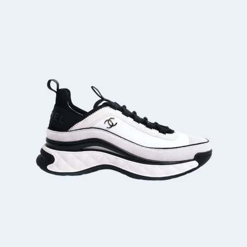 믹스드파이버 화이트 금장 스니커즈