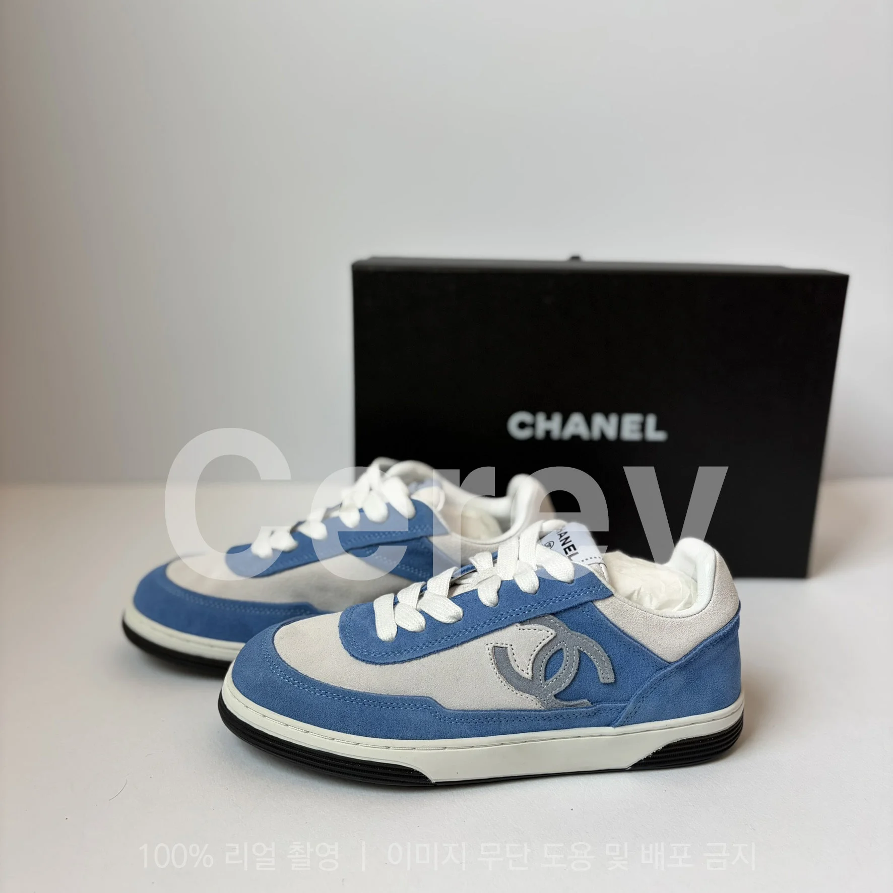 여성 로고 테니스 제니 스니커즈 블루 상세