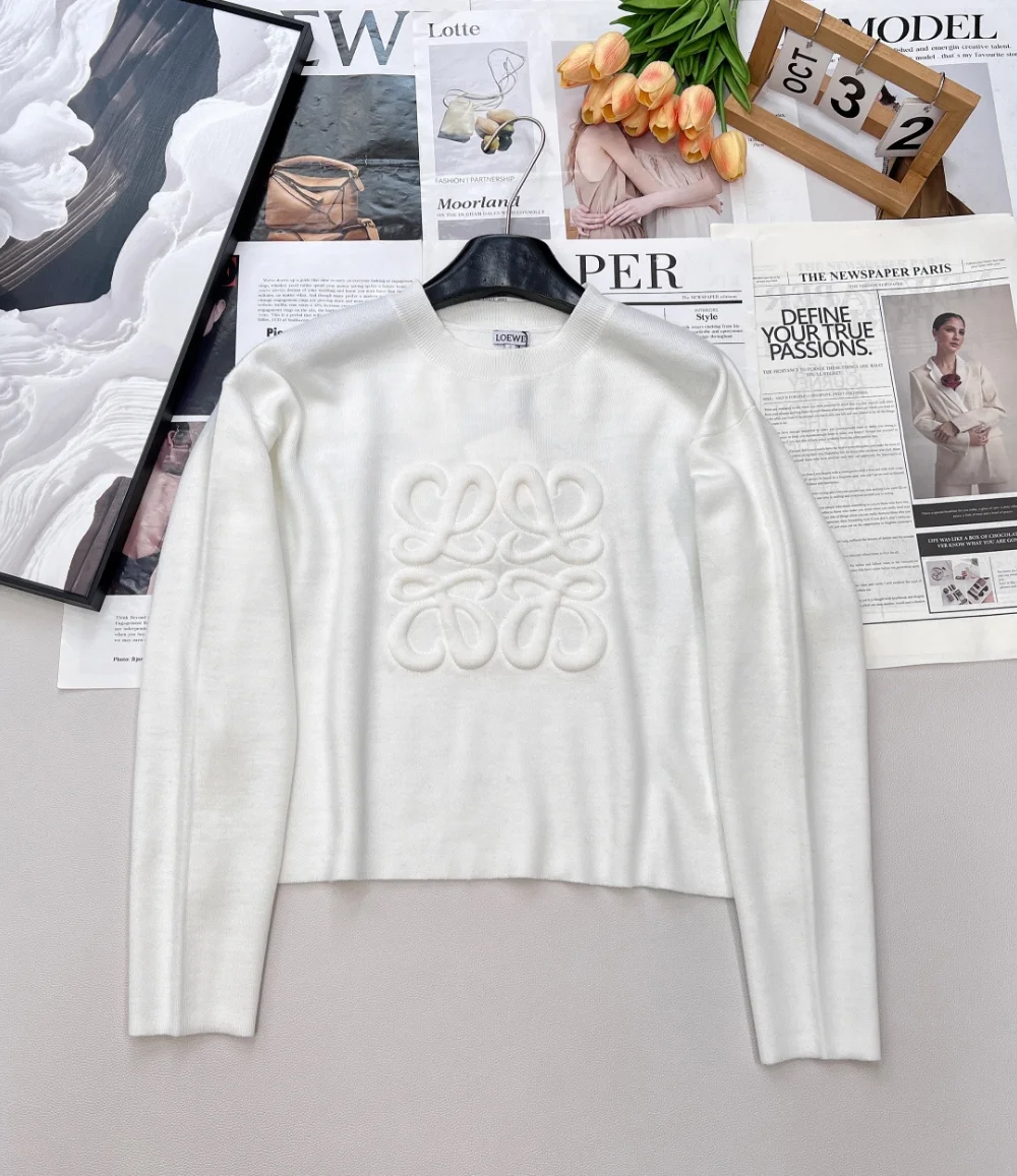 아나그램 크롭 긴팔 니트 (2color) 상세