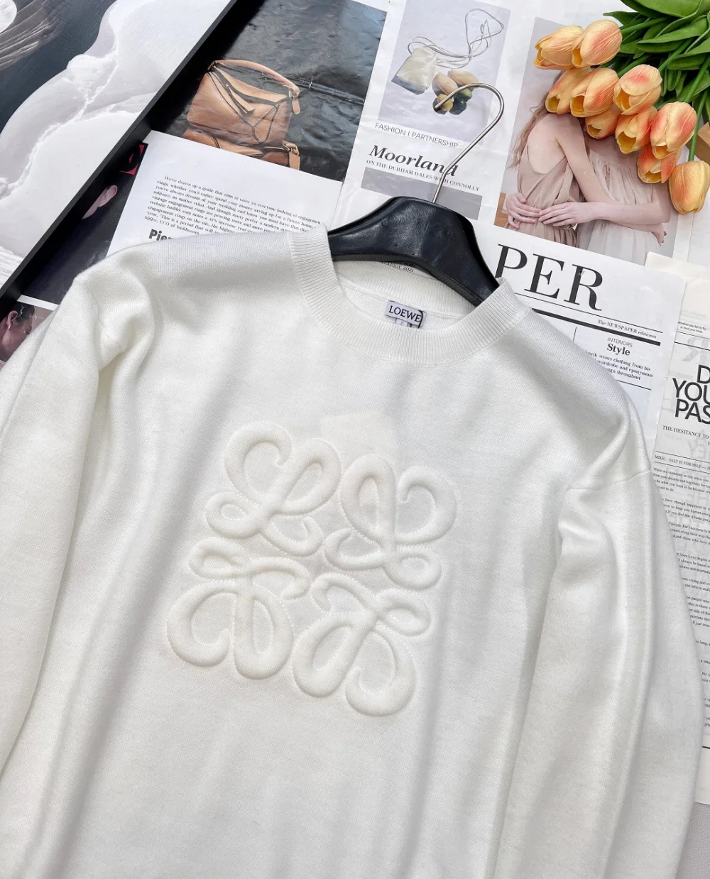 아나그램 크롭 긴팔 니트 (2color) 상세