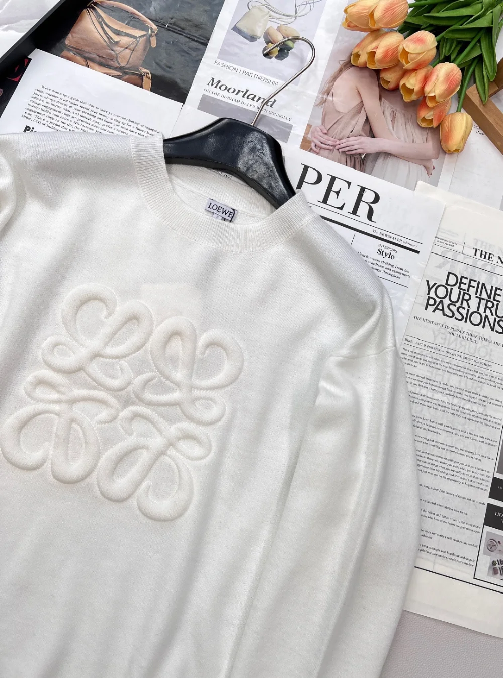 아나그램 크롭 긴팔 니트 (2color) 상세