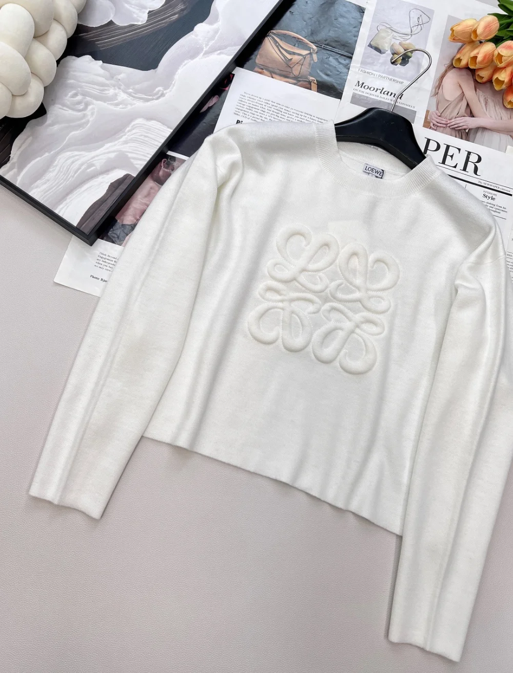 아나그램 크롭 긴팔 니트 (2color) 상세