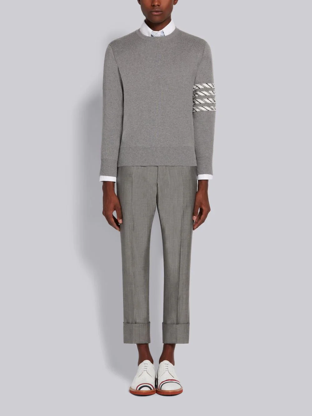 남성 카무플라주 4바 니트 크루넥 스웨터 (2color) 상세