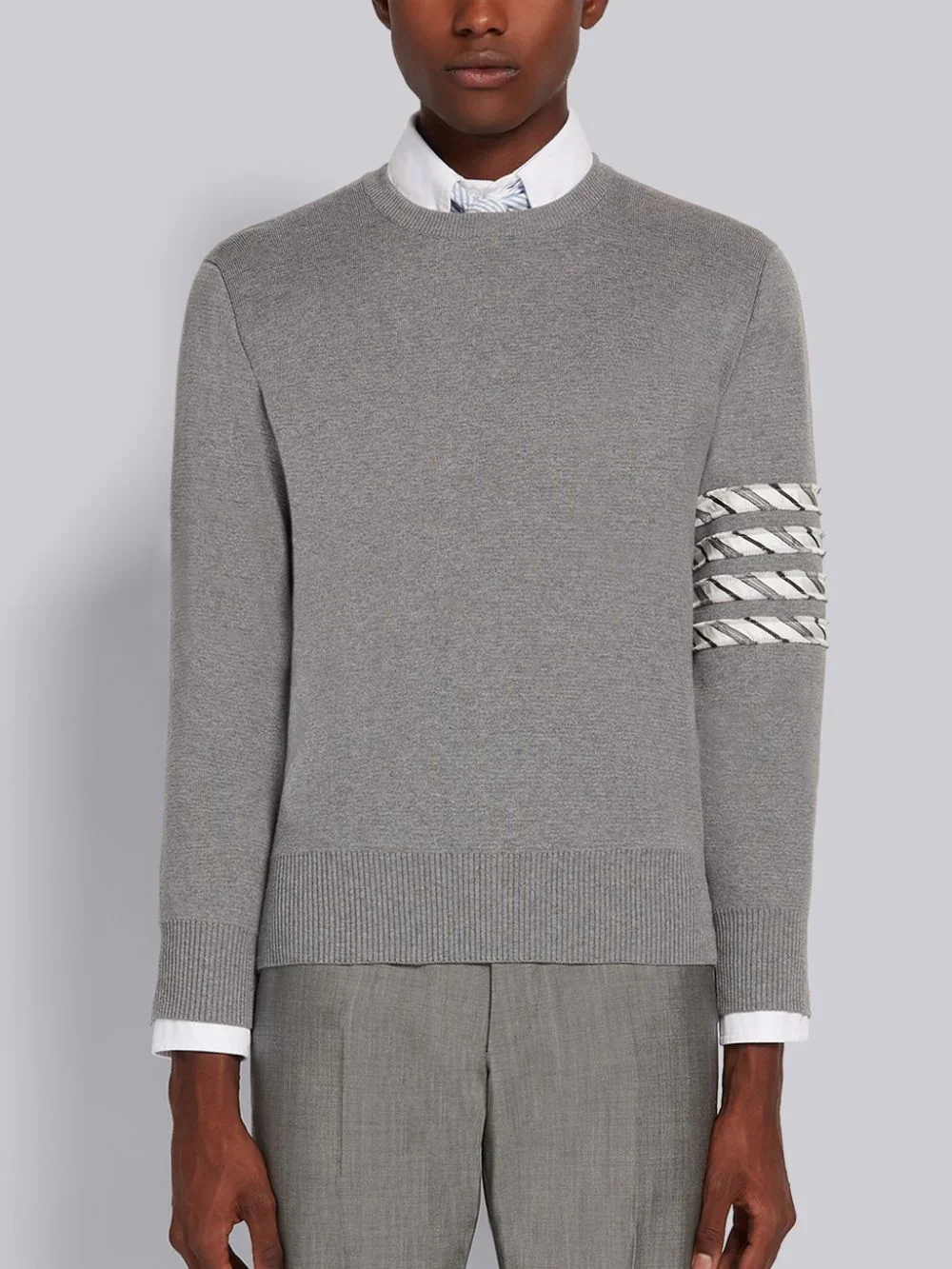 남성 카무플라주 4바 니트 크루넥 스웨터 (2color) 상세