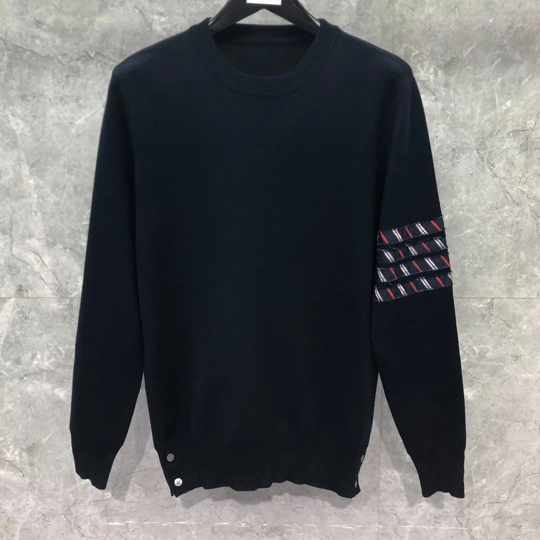 남성 카무플라주 4바 니트 크루넥 스웨터 (2color) 상세