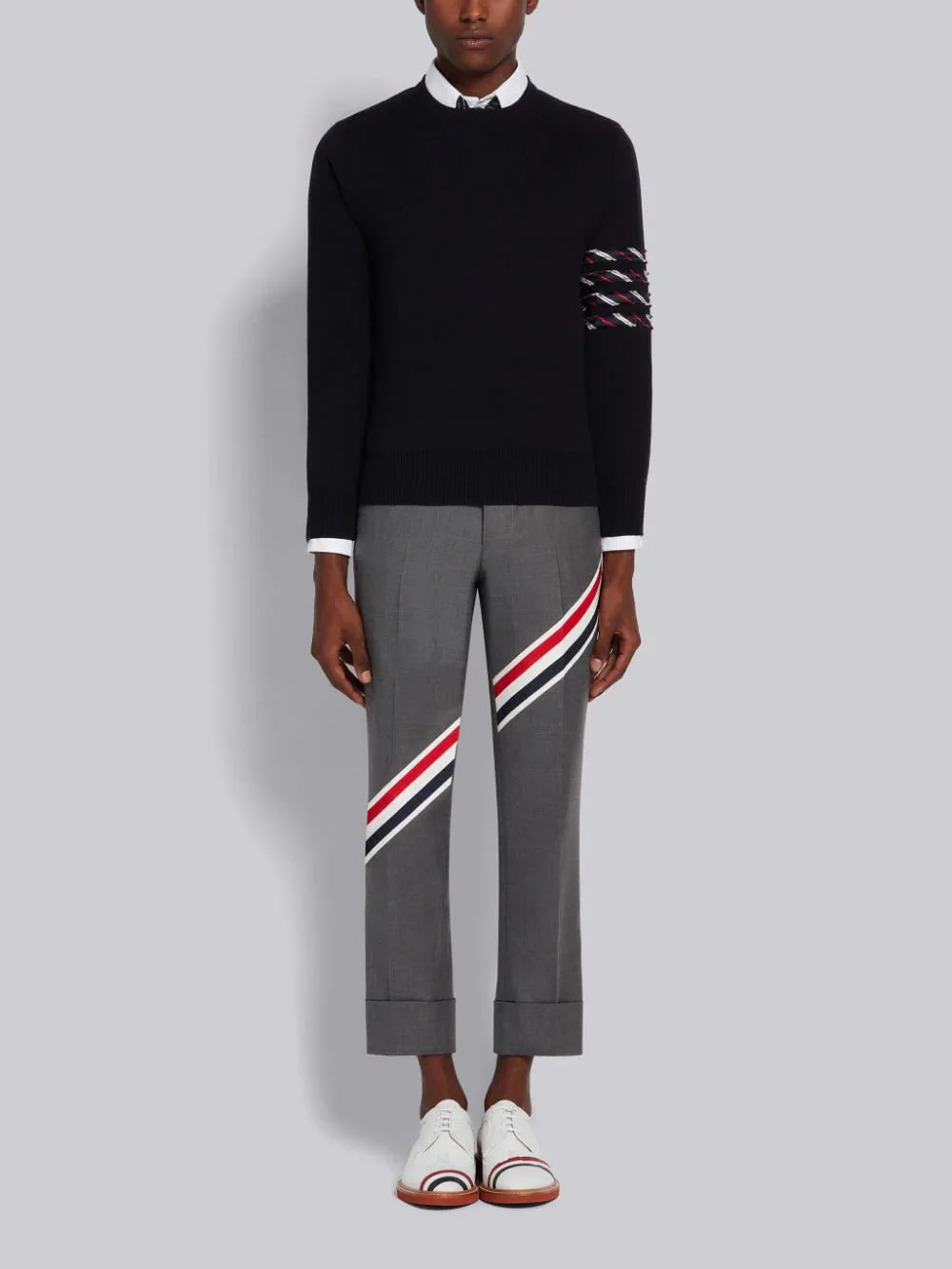 남성 카무플라주 4바 니트 크루넥 스웨터 (2color)