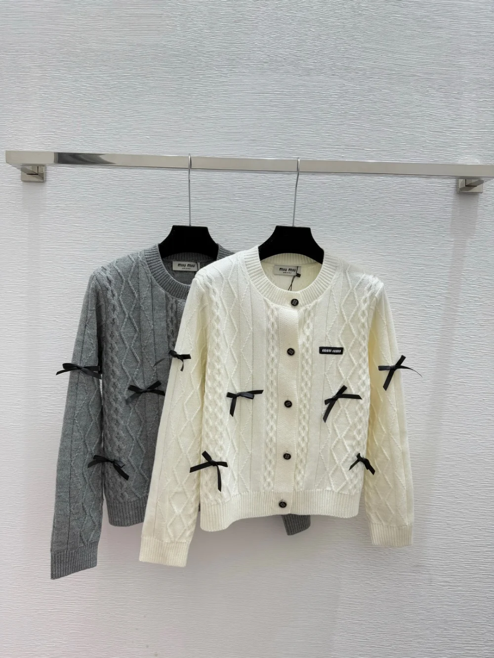 리본 니트 가디건(2color) 상세