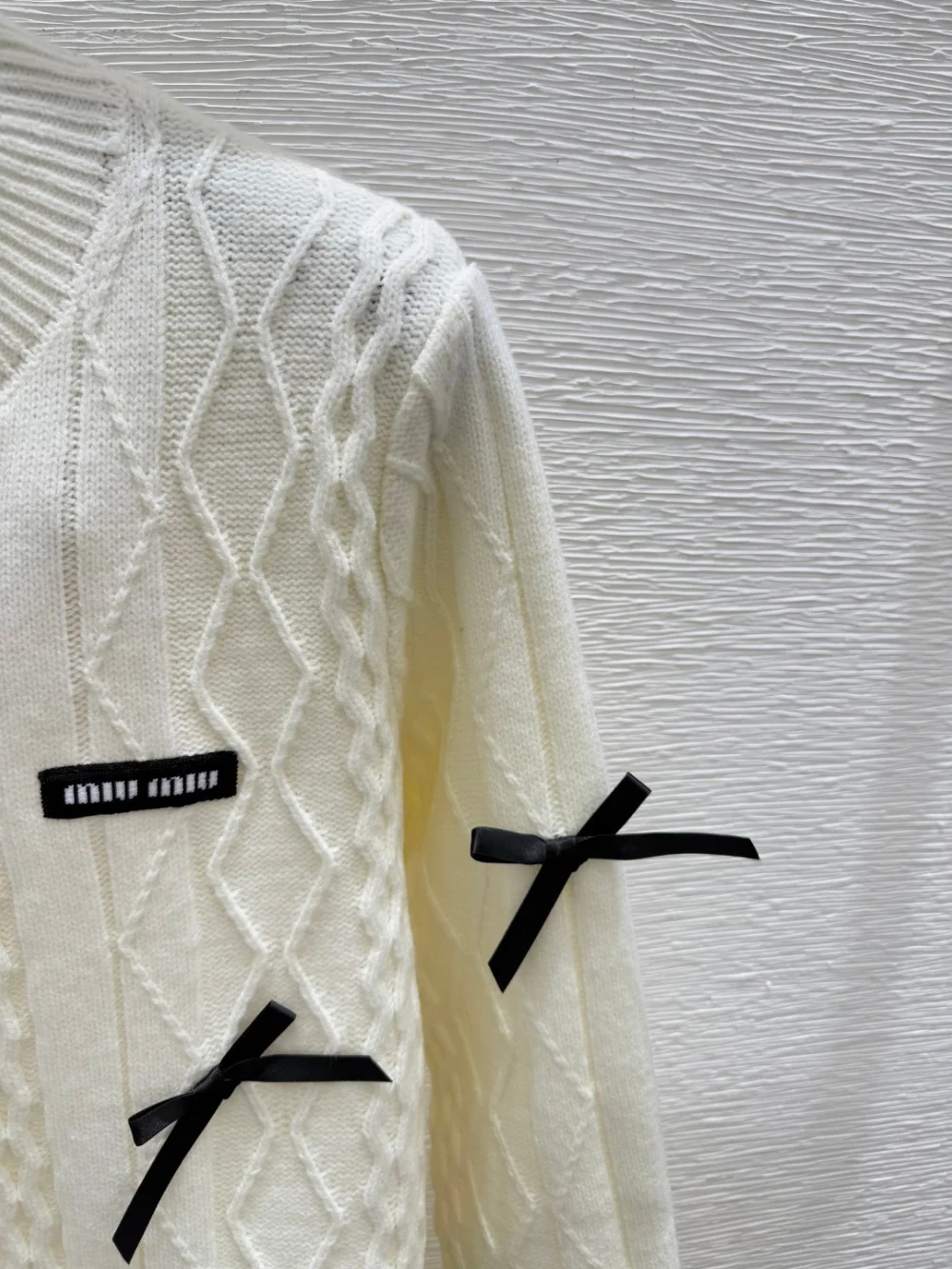 리본 니트 가디건(2color) 상세