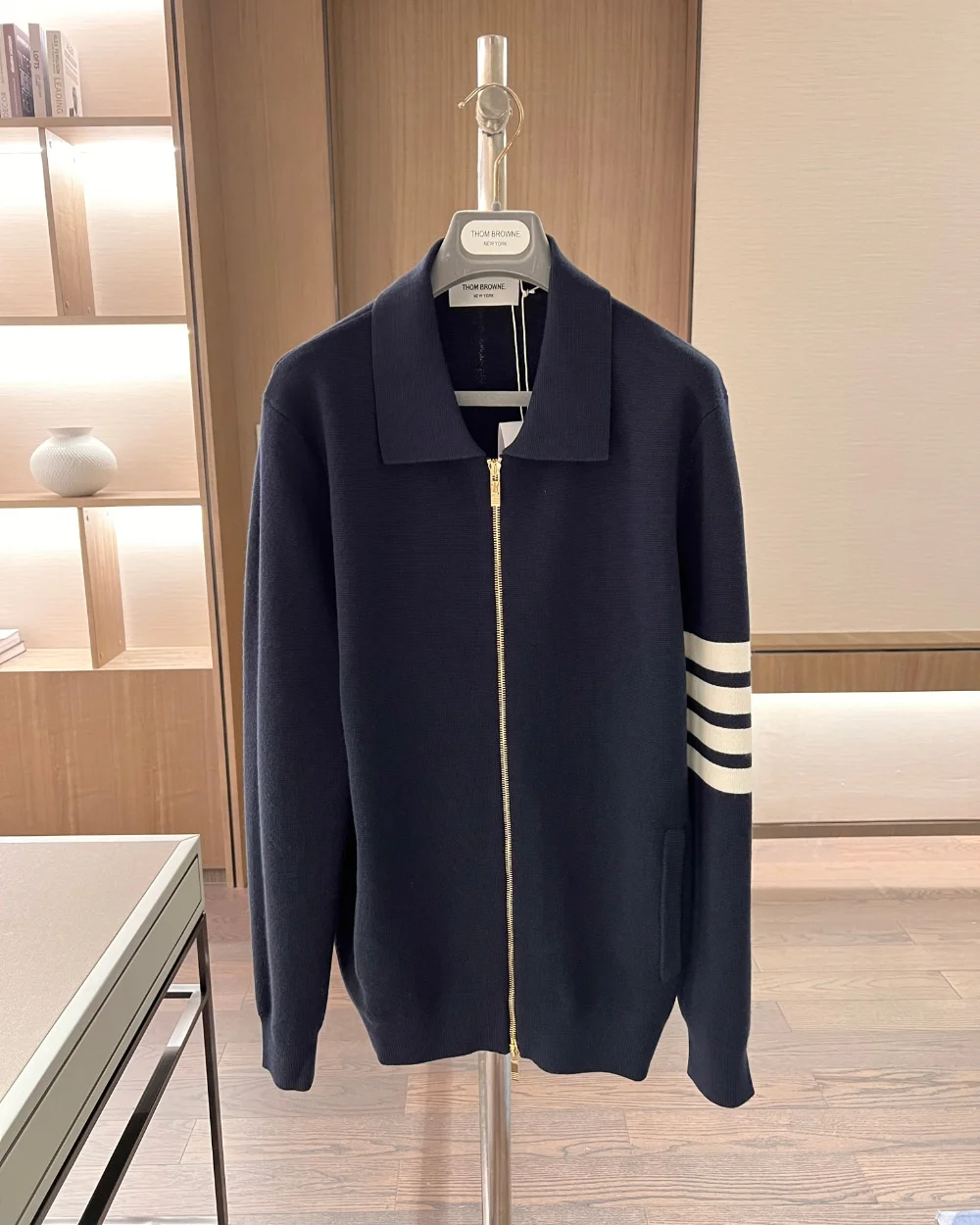 남성 톰브 4바 카라 니트 집업 가디건 재킷(3color) 상세
