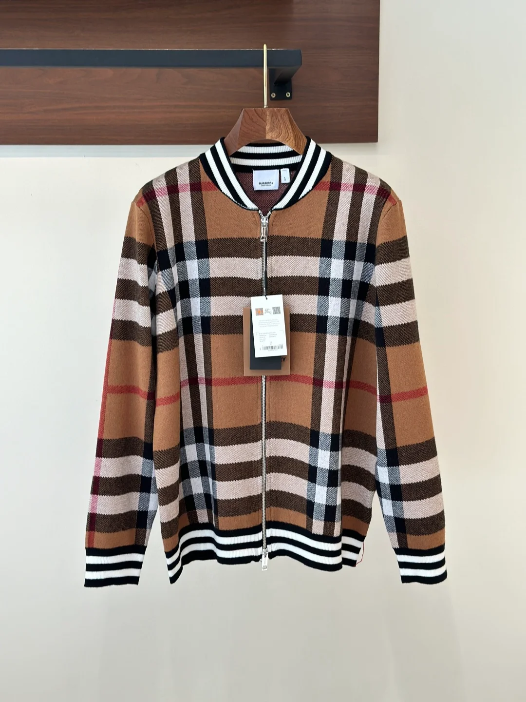 남성 클래식 체크 울 혼방 니트 가디건(2color) 상세