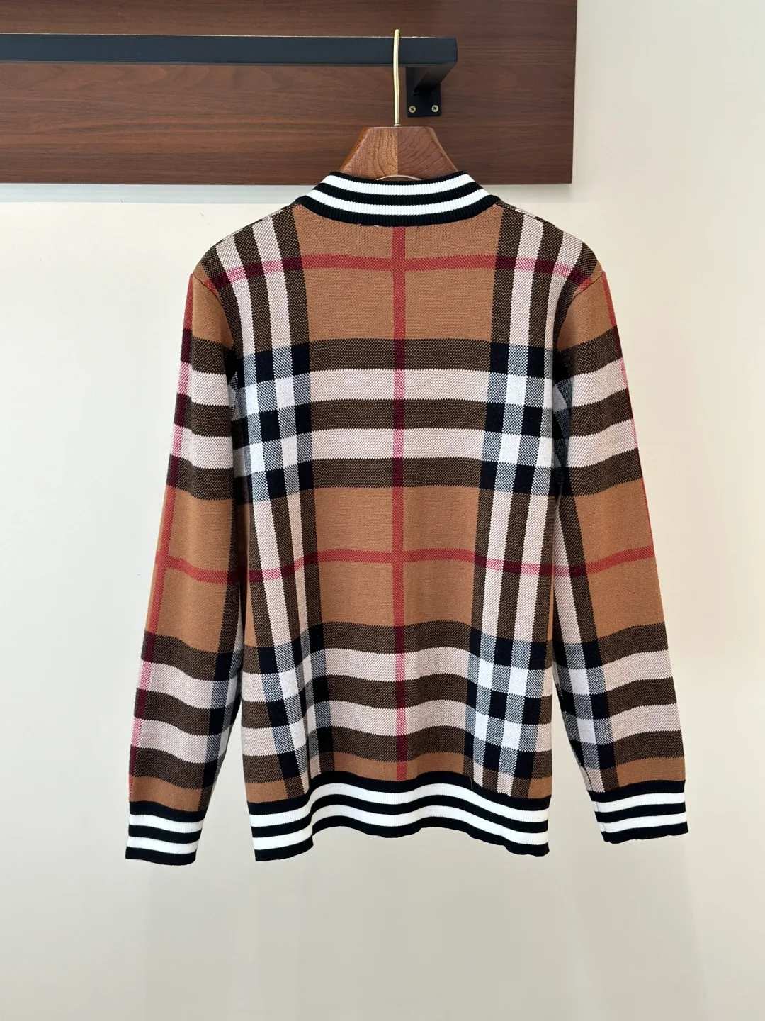 남성 클래식 체크 울 혼방 니트 가디건(2color) 상세