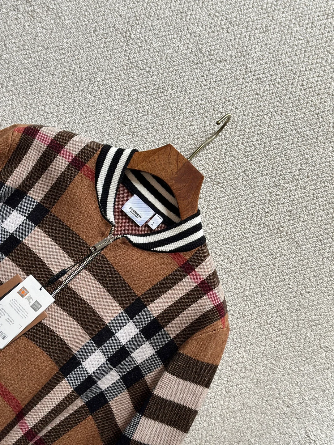 남성 클래식 체크 울 혼방 니트 가디건(2color) 상세