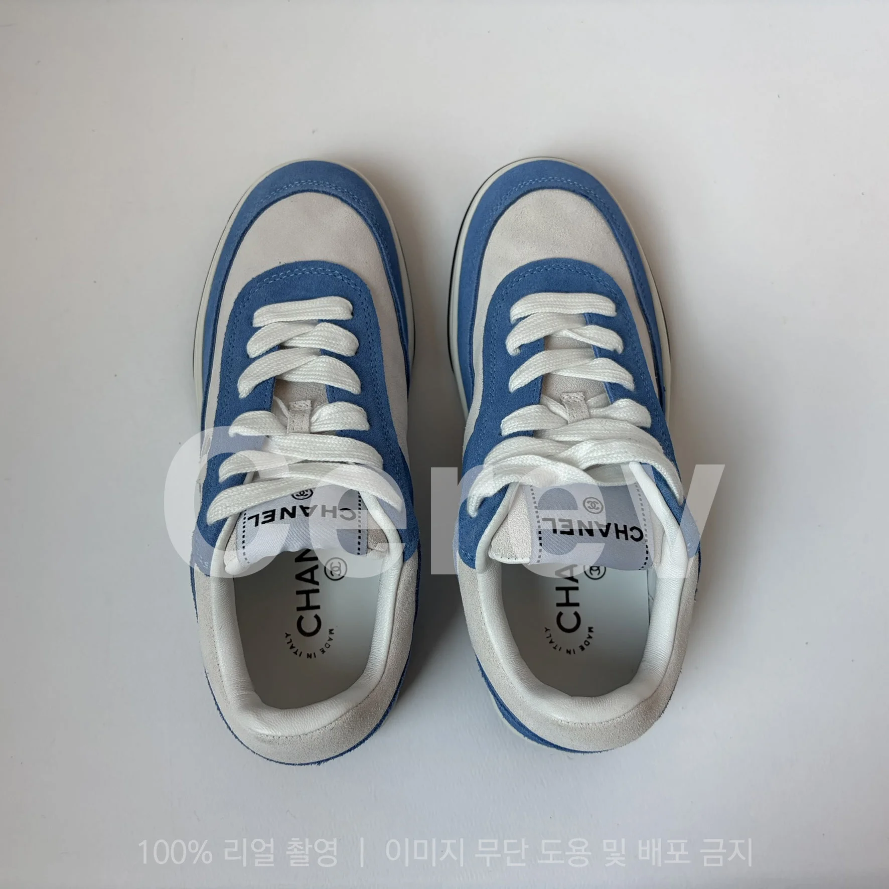 (당일배송) 여성 로고 테니스 제니 스니커즈 블루 245 사이즈 상세