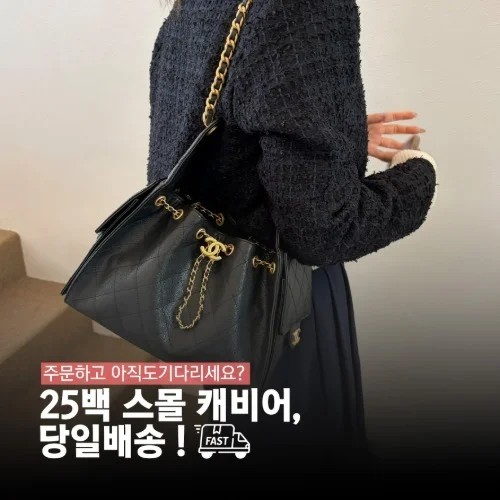 (당일배송) 25c 뉴 호보 블랙 캐비어 스몰 30cm