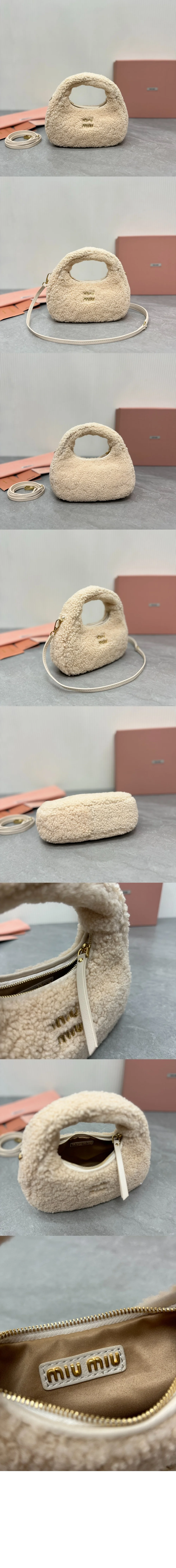 완더 세틴 크리스털 미니 호보 백 5BP078 상세