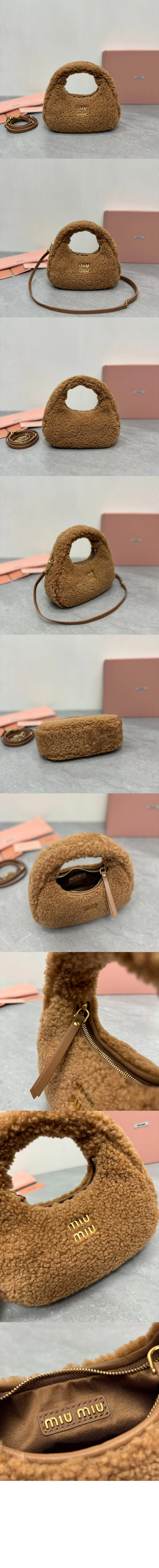 완더 세틴 크리스털 미니 호보 백 5BP078 상세