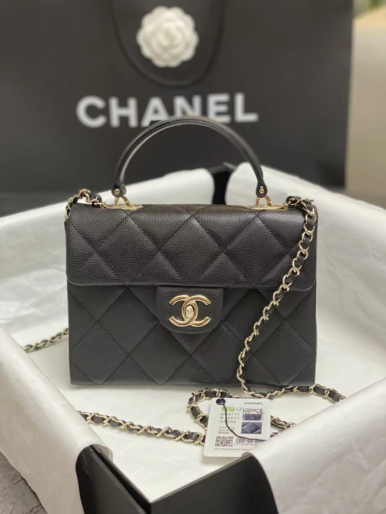 24P CC로고 탑핸들 플랩백 상세