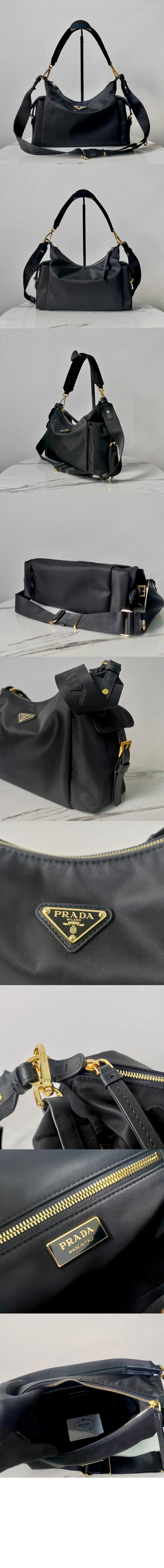 익스플로어 라지 리나일론 및 가죽 핸드백 1BC264 (2color) 상세