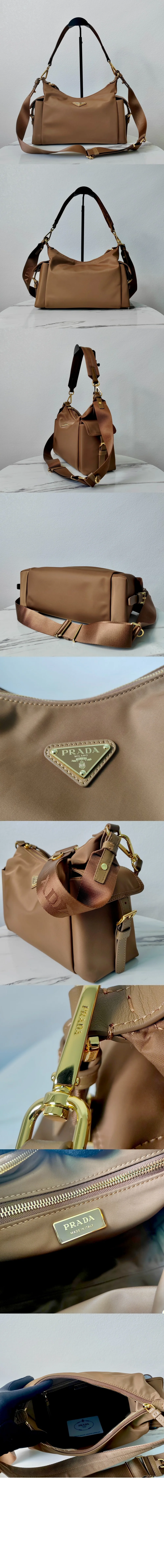 익스플로어 라지 리나일론 및 가죽 핸드백 1BC264 (2color) 상세