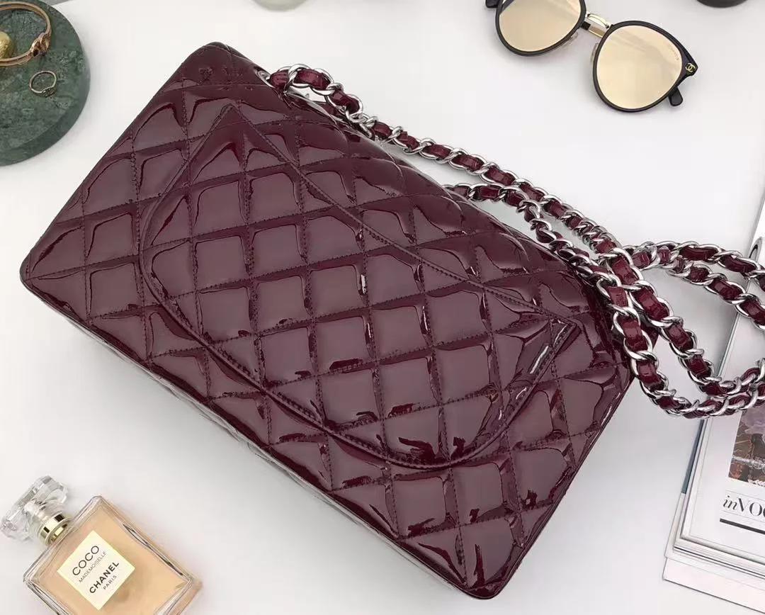 클래식백 페이던트 버건디 라지 (29*19*9cm) 상세