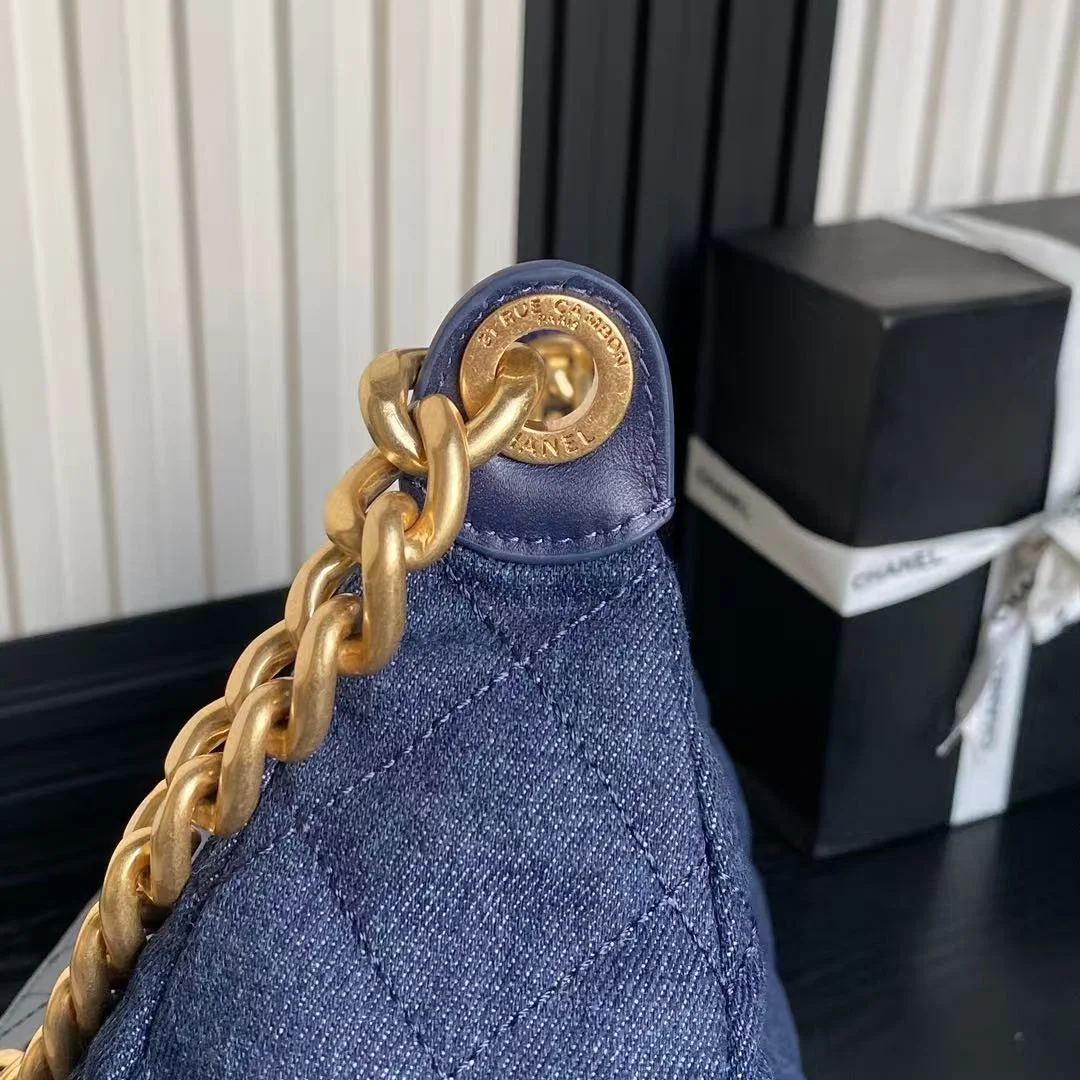 라지 호보백 진청 (31cm X 22cm X 15cm) 상세