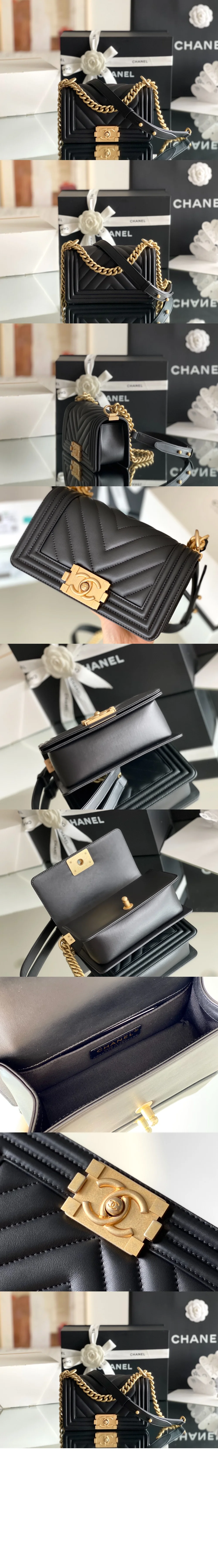 쉐브론 보이백 램스킨 스몰 ( 20.5cm X 12cm X 8.5cm) 상세