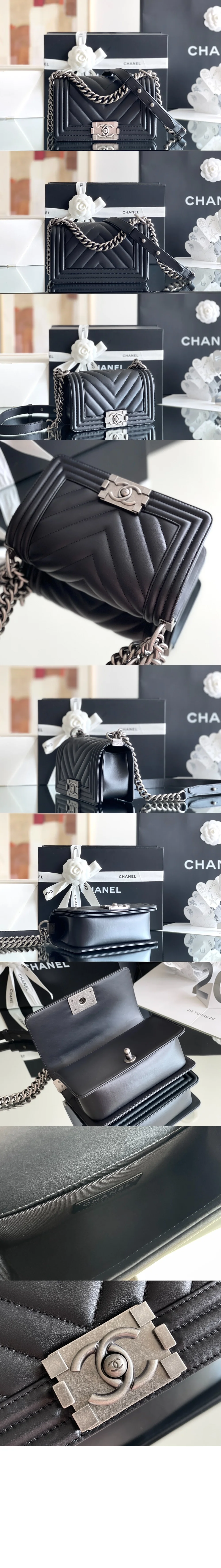 쉐브론 보이백 램스킨 스몰 ( 20.5cm X 12cm X 8.5cm) 상세