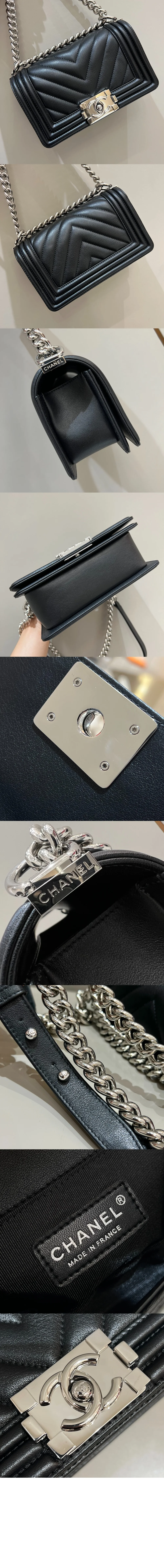 쉐브론 보이백 램스킨 스몰 ( 20.5cm X 12cm X 8.5cm) 상세