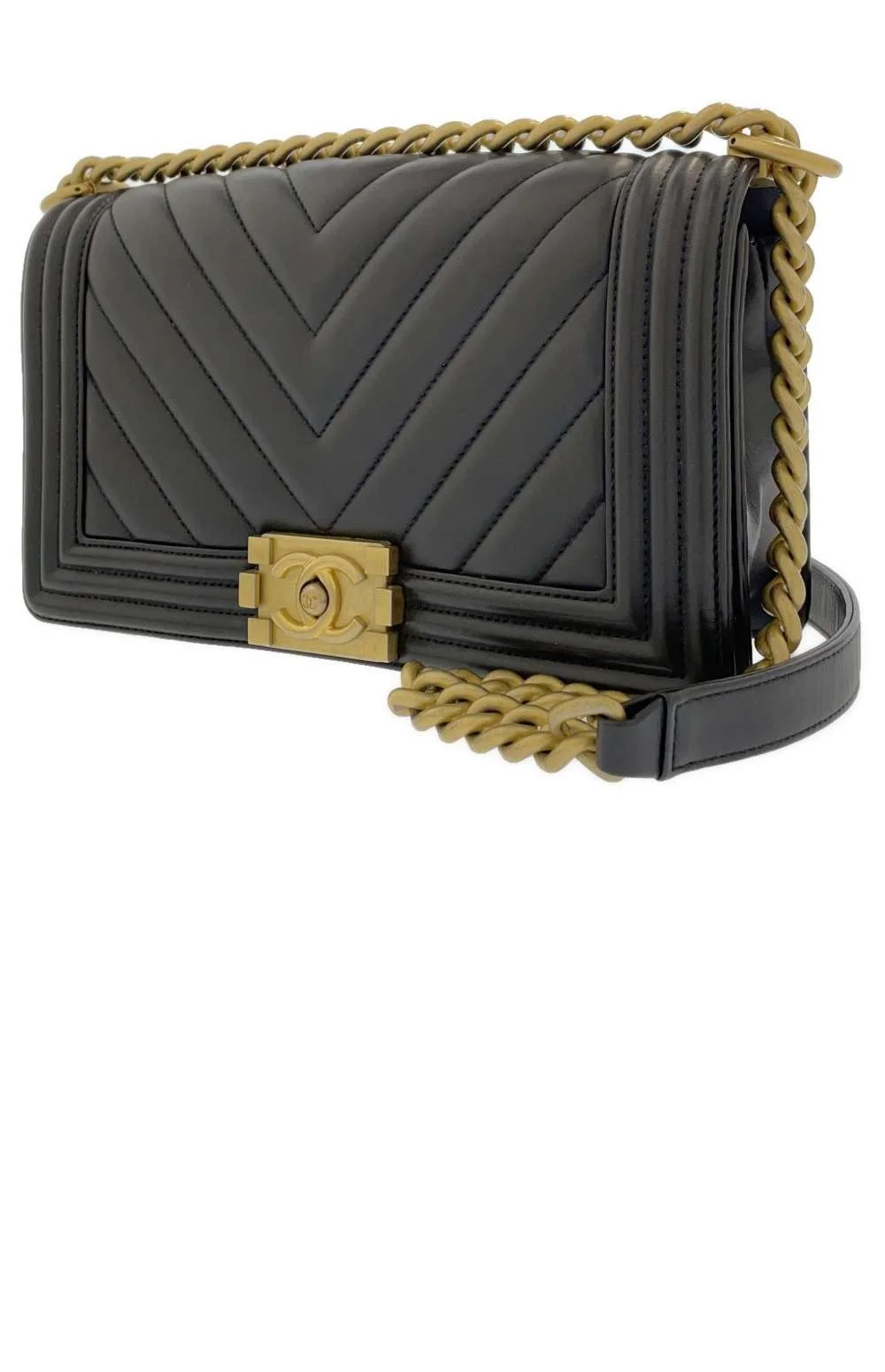 쉐브론 보이백 램스킨 미듐( 25cm X 15cm X 9cm) 상세