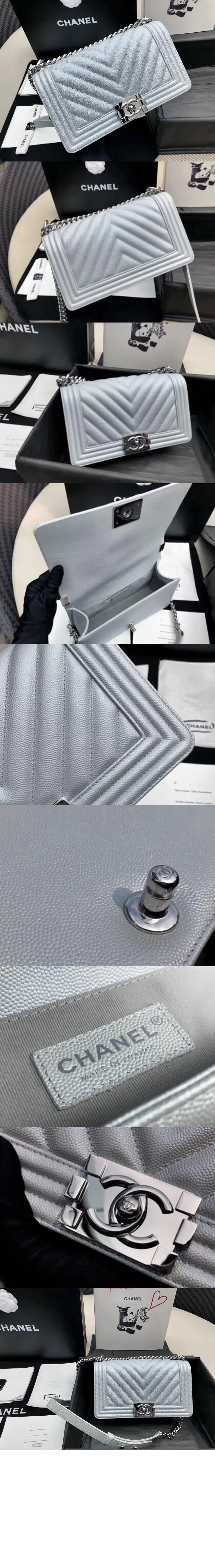 쉐브론 보이백 캐비어 미듐 상세