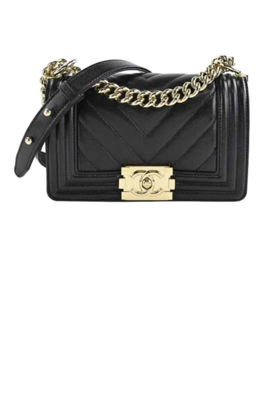 쉐브론 보이백 캐비어 스몰 (20.5cm X 12cm X 8.5cm) 상세