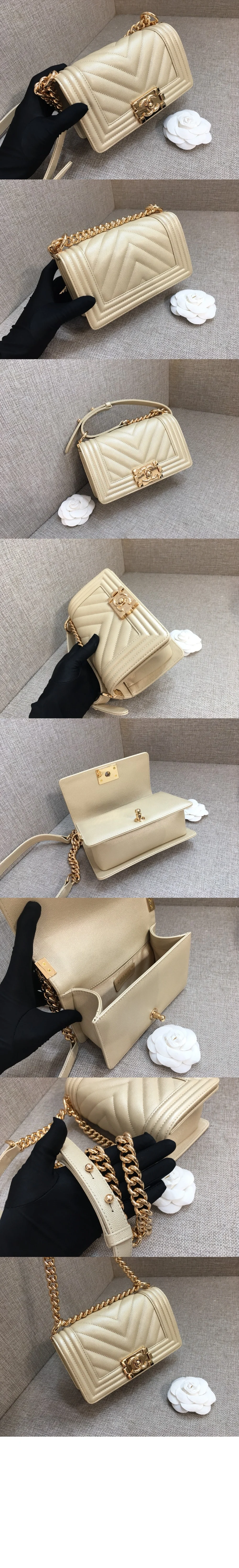 쉐브론 보이백 캐비어 스몰(7color) 상세