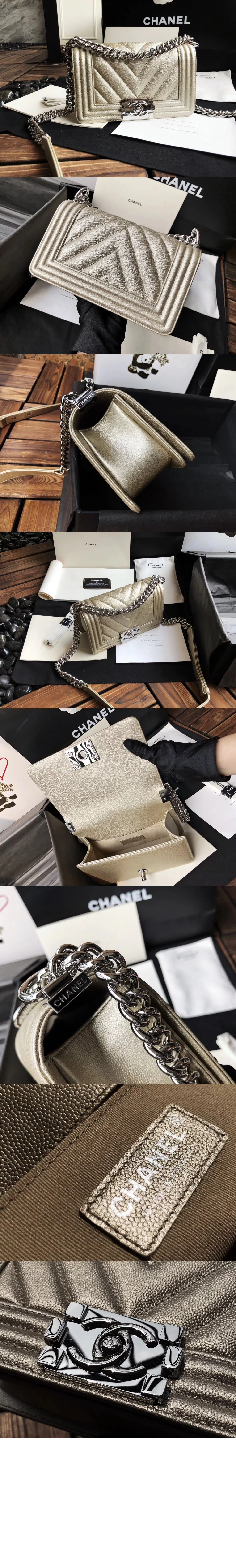 쉐브론 보이백 캐비어 스몰(7color) 상세