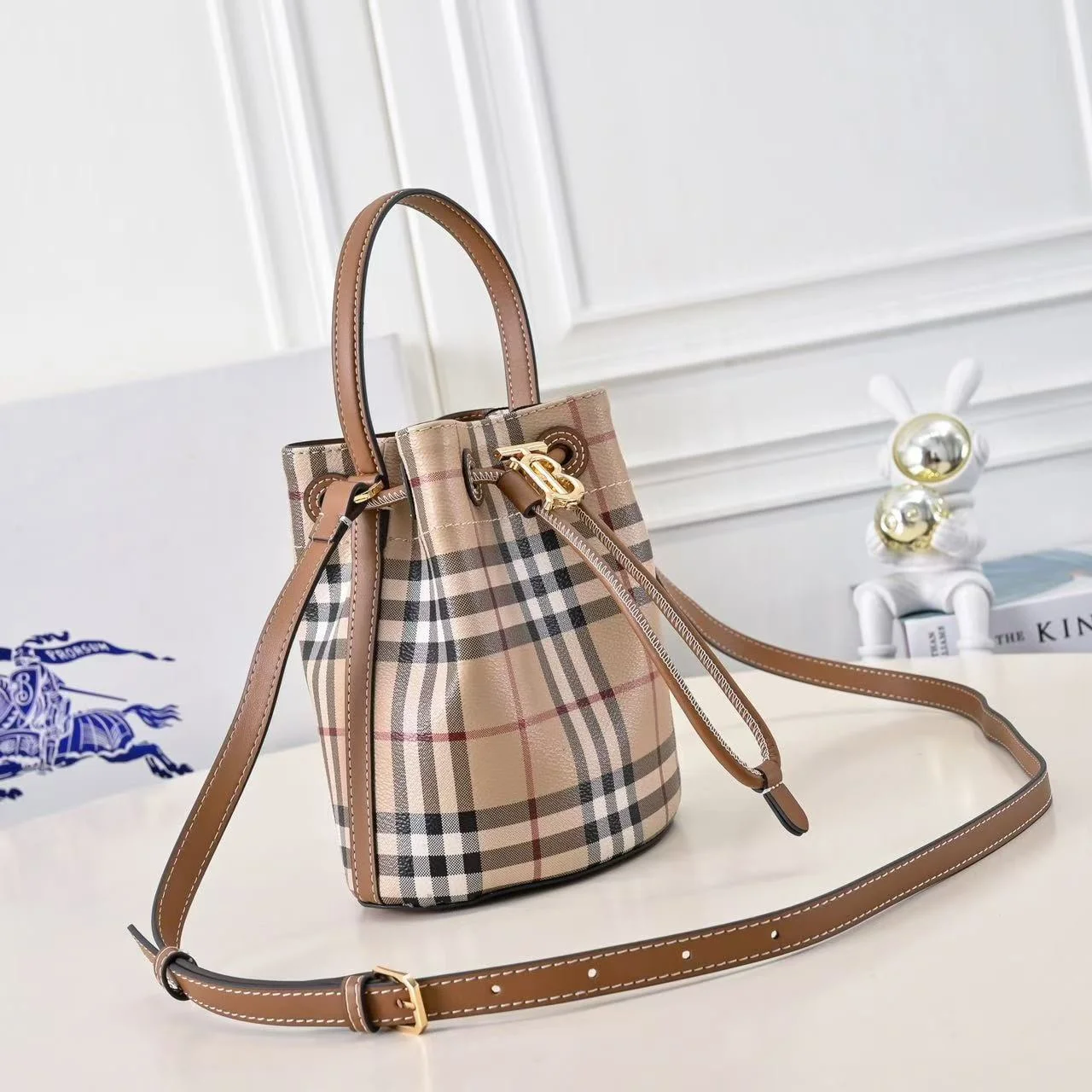 스몰 TB 버킷백 브라운 상세