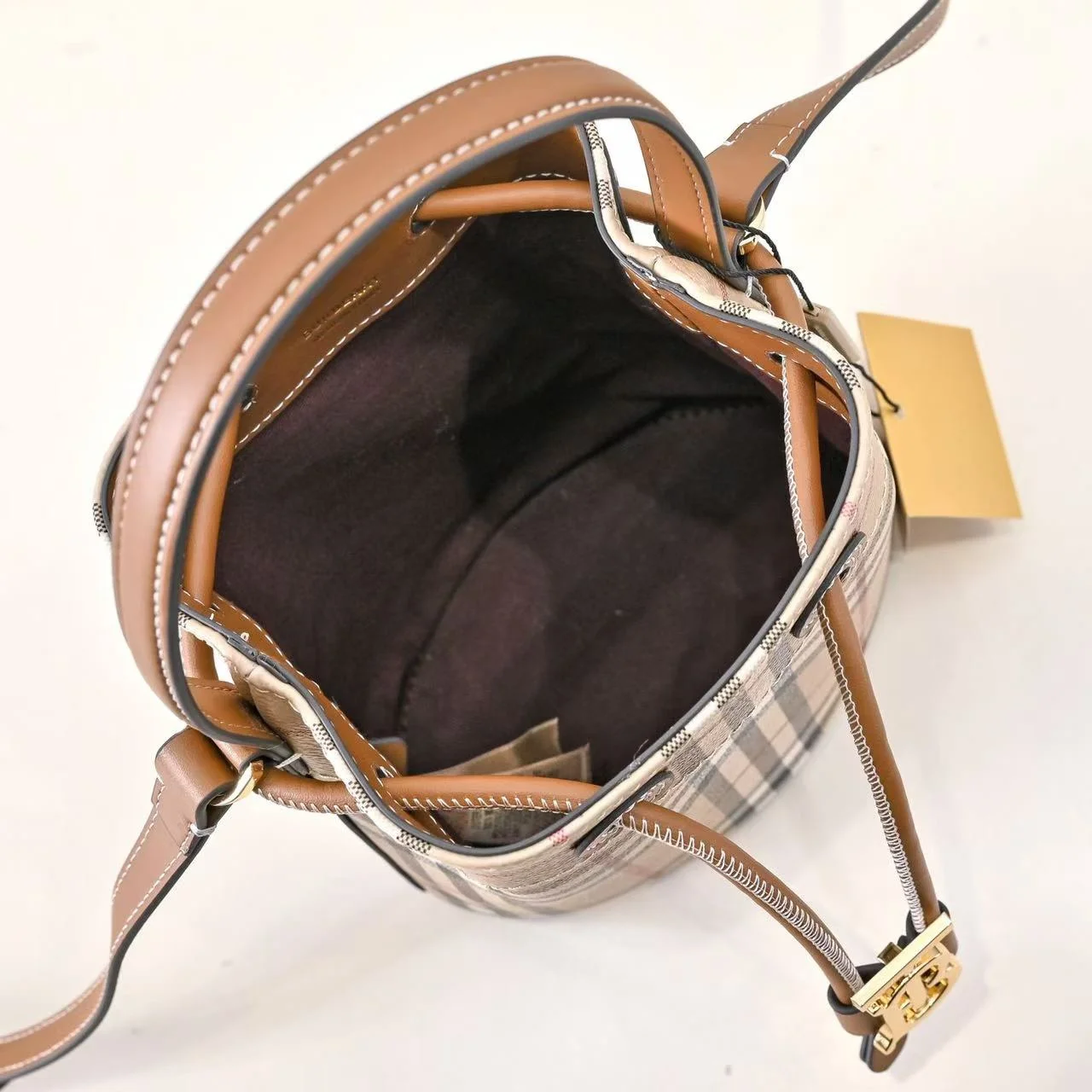 스몰 TB 버킷백 브라운 상세