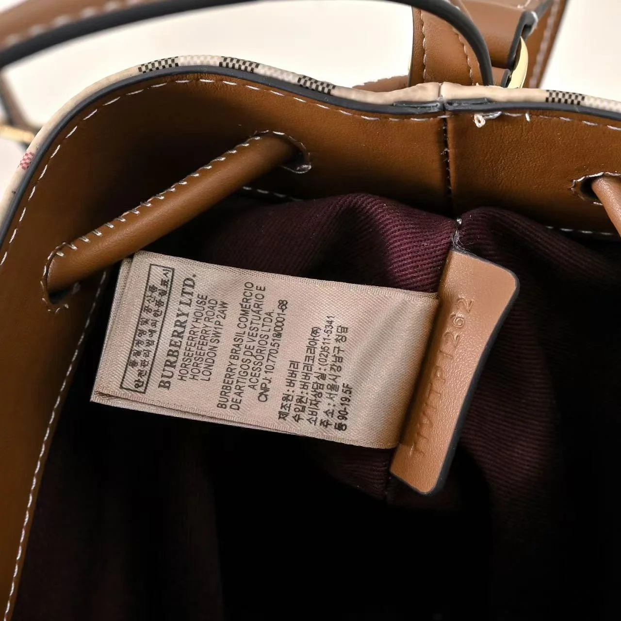 스몰 TB 버킷백 브라운 상세