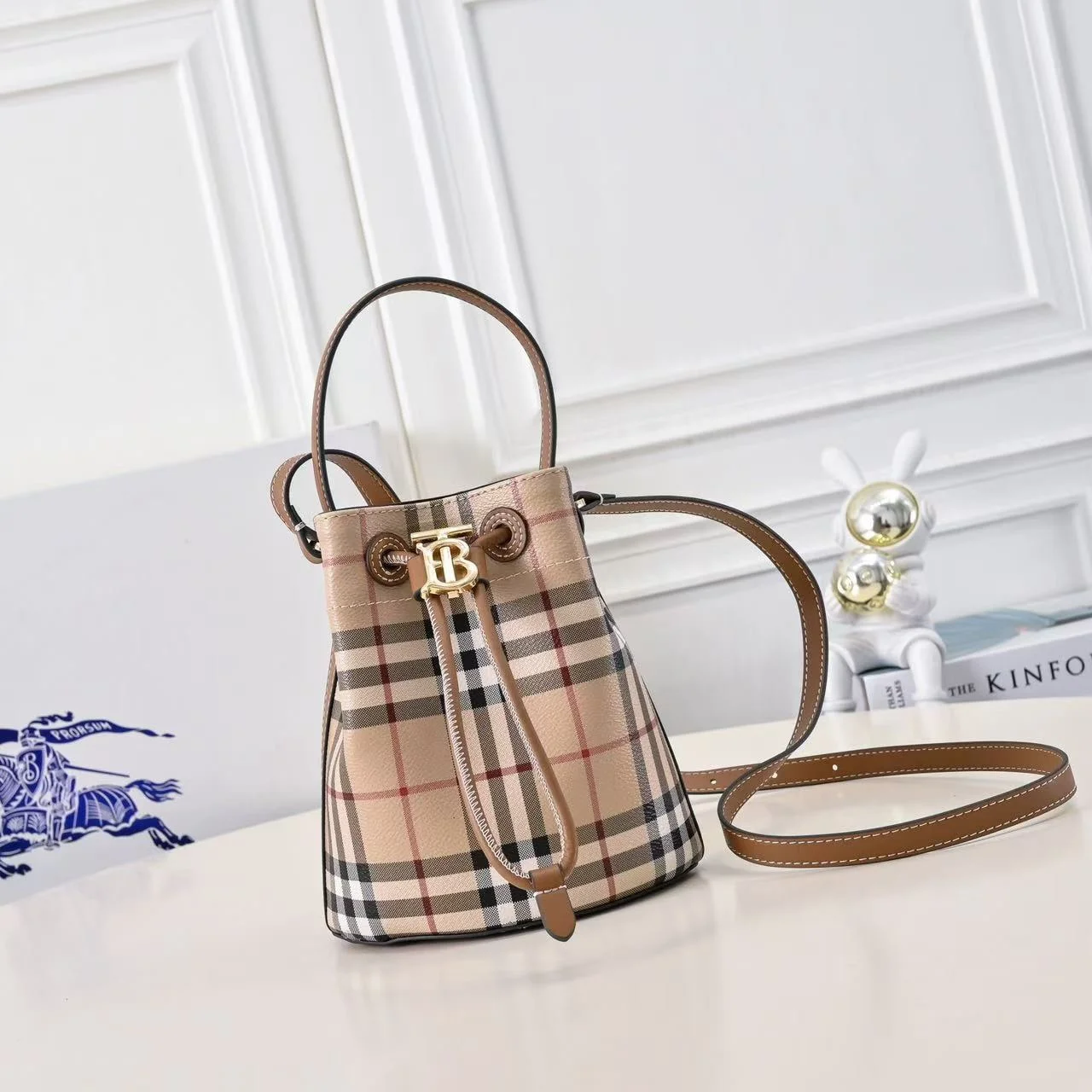 스몰 TB 버킷백 브라운