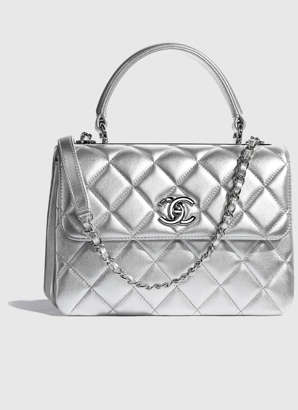 트렌디CC 플랩백 실버 (19.5cm X 14.5cm X 8cm)