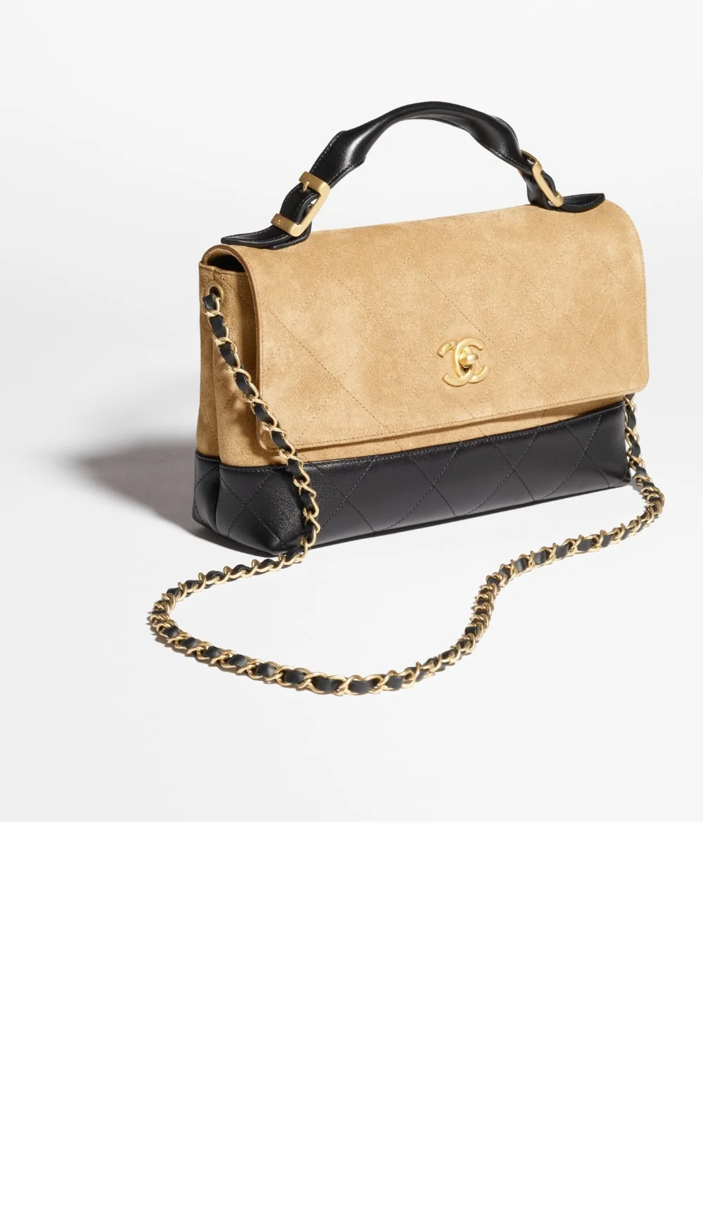 핸들 장식의 라지 플랩백 (29cm X 18cm X 8cm) 상세