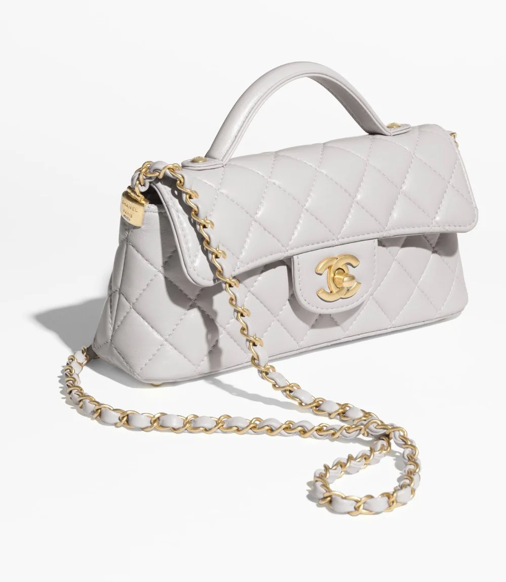 핸들 장식의 미니 플랩백 (4color)