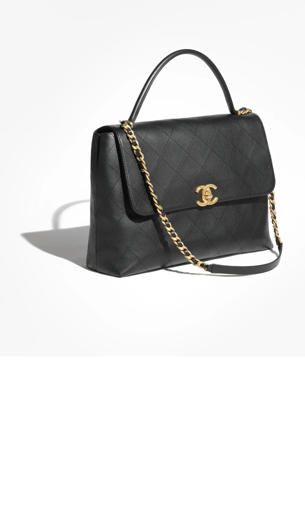 핸들 장식의 맥시 플랩백 (2color) 상세