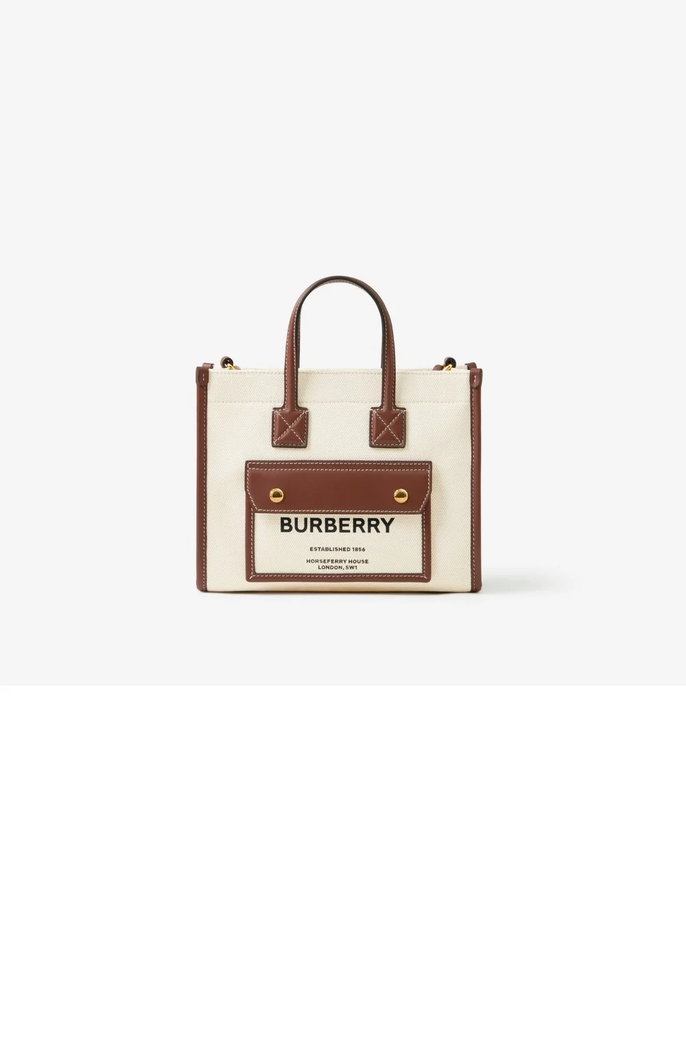 미니 투톤 캔버스 토트백 ( 23cm X 19cm X 8cm ) 상세