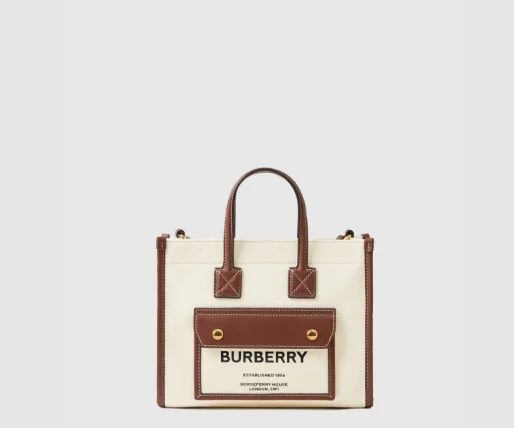 미니 투톤 캔버스 토트백 ( 23cm X 19cm X 8cm )