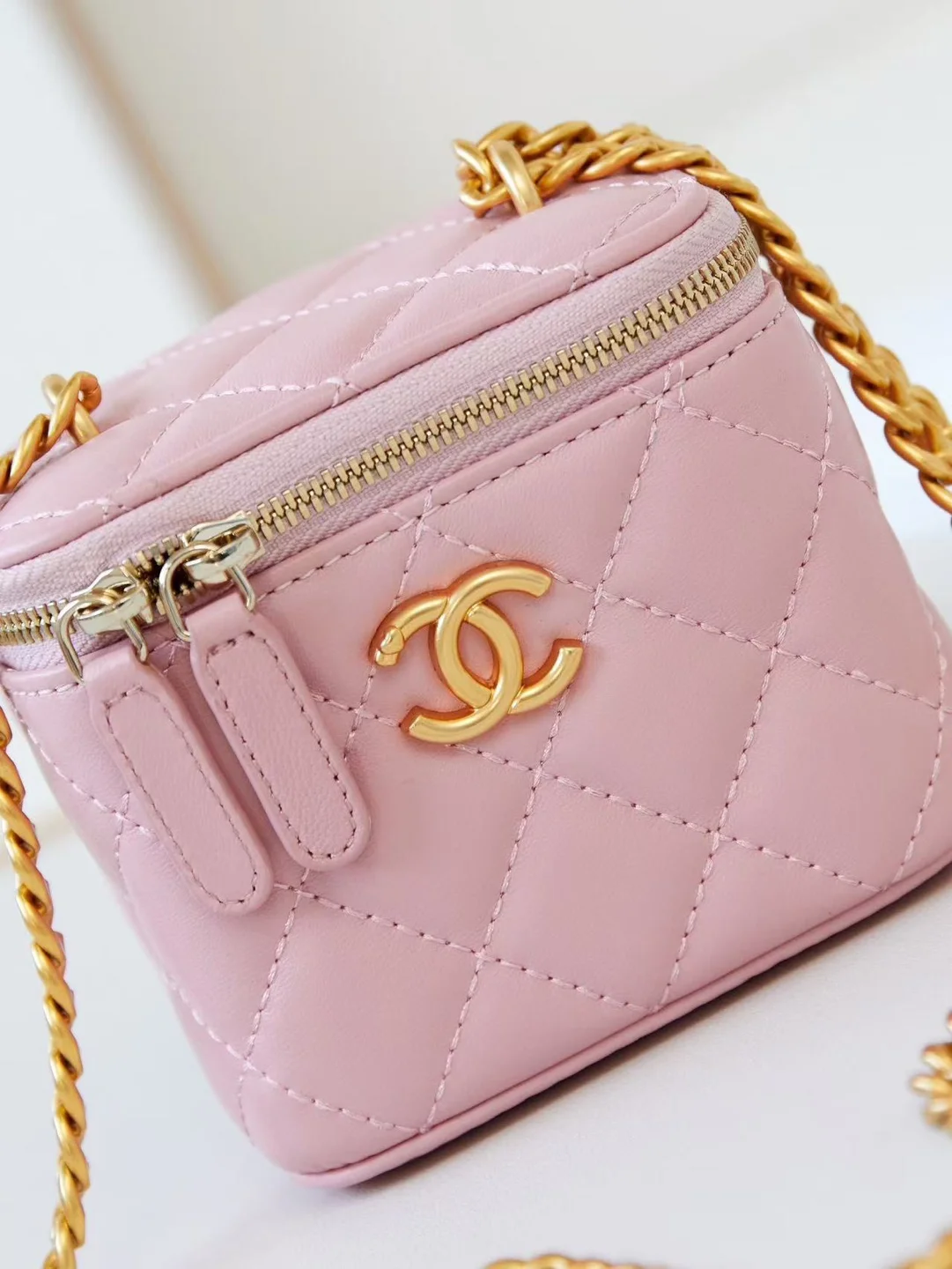 스몰 베니티 램스킨 핑크