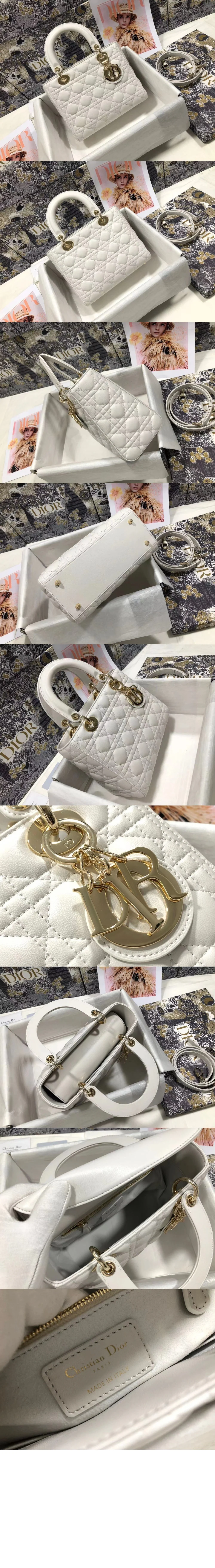 레이디 백 미디움 화이트 ( 24cm X 20cm X 11cm) 상세